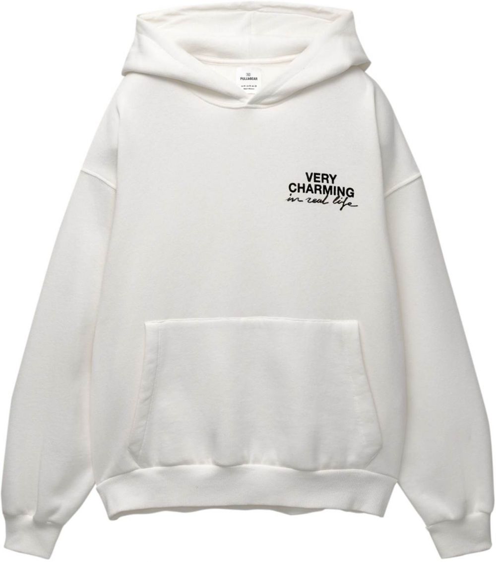 Pull&Bear Mikina  sivá / čierna / biela