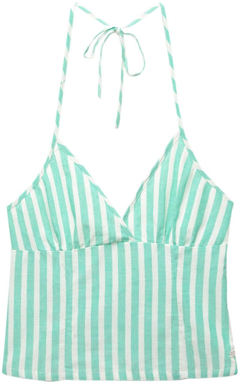Pull&Bear Top 'PACIFIC'  svetlozelená / biela