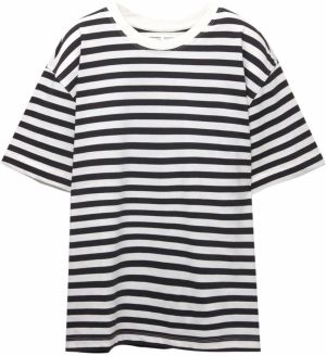 Pull&Bear Tričko  čierna / biela