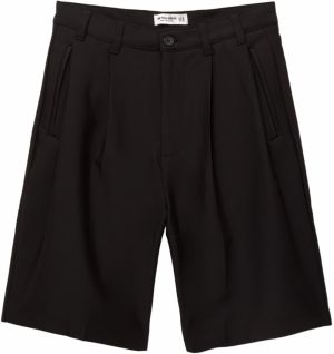 Pull&Bear Plisované nohavice  čierna