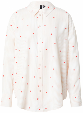 VERO MODA Blúzka 'VMNORA'  béžová / červená / biela