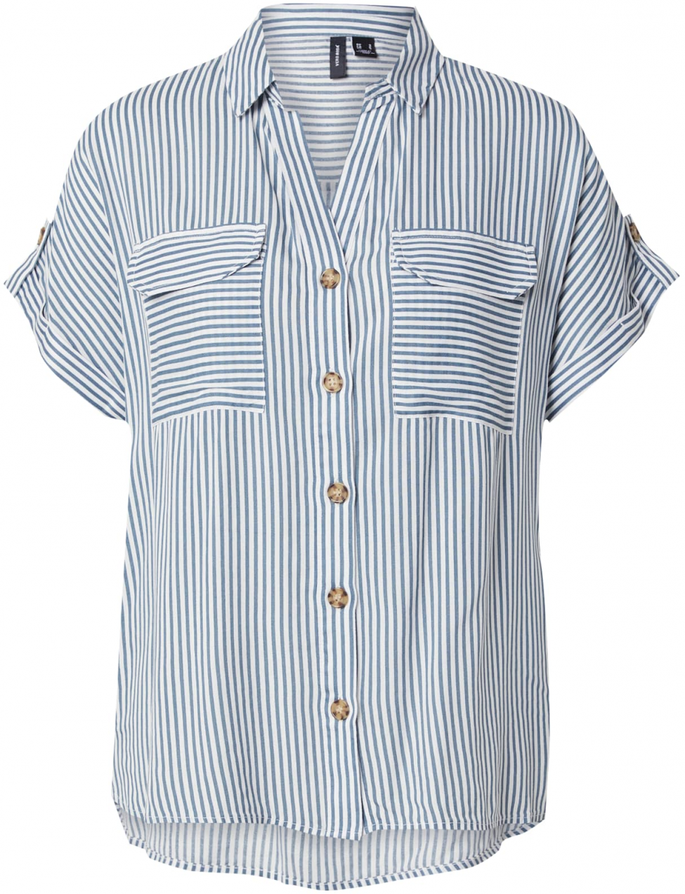 VERO MODA Blúzka 'VMBUMPY'  modrosivá / biela