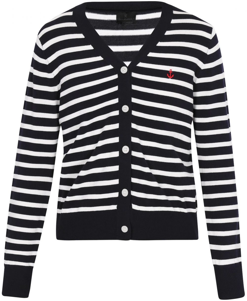 DreiMaster Vintage Kardigán 'Classic Look'  námornícka modrá / brusnicová / šedobiela