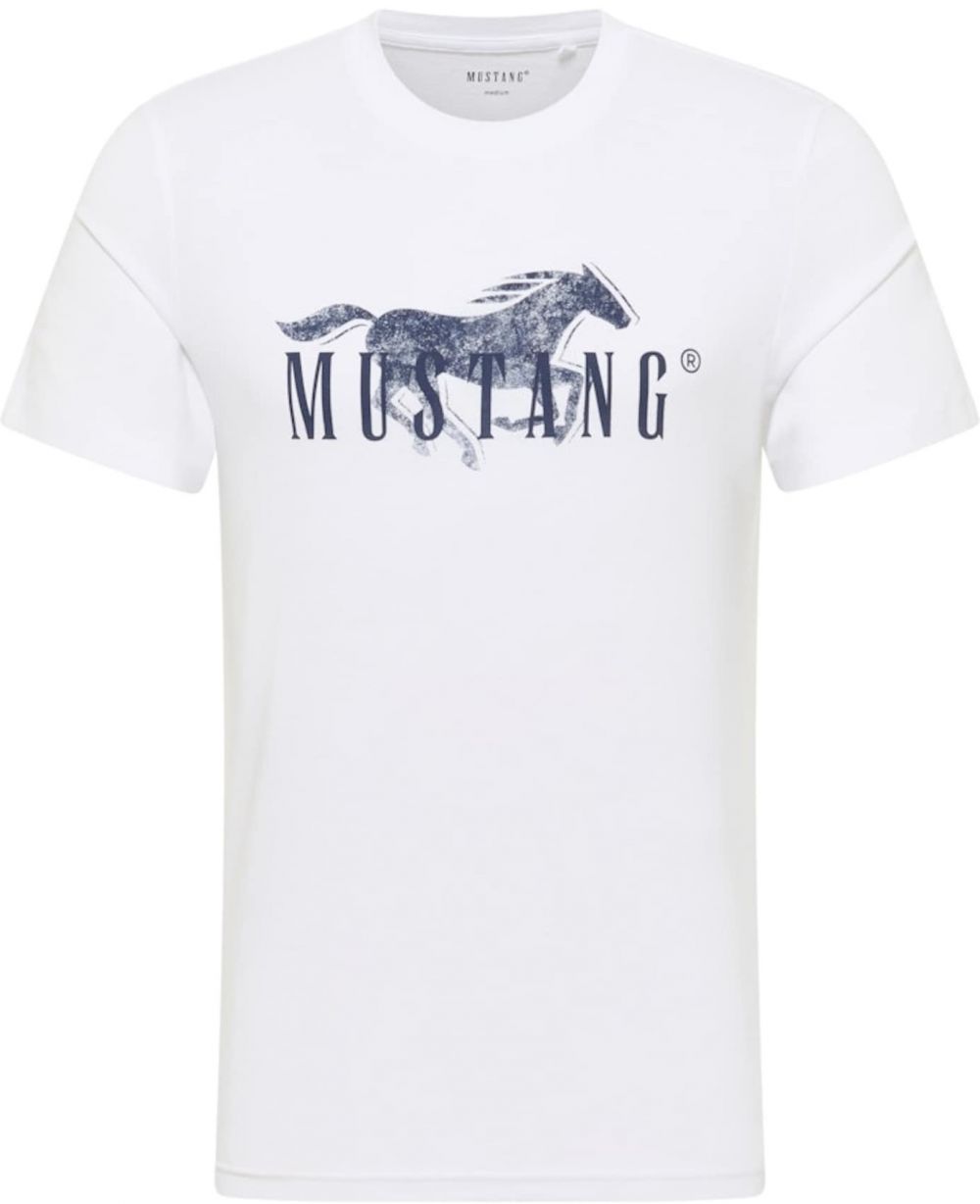MUSTANG Tričko 'Austin'  tmavomodrá / biela