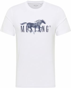 MUSTANG Tričko 'Austin'  tmavomodrá / biela