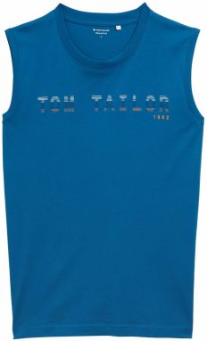 TOM TAILOR Tričko  modrá / tmavomodrá / oranžová / biela
