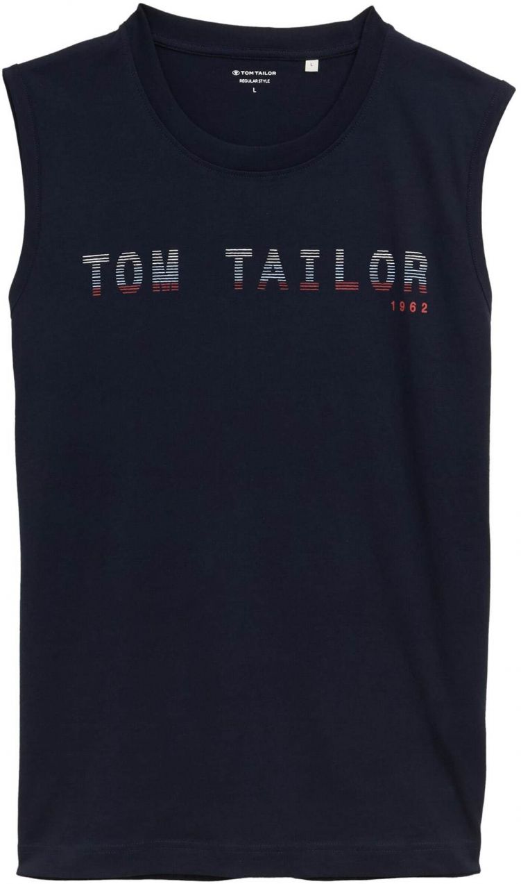 TOM TAILOR Tričko  svetlomodrá / tmavomodrá / oranžová / biela