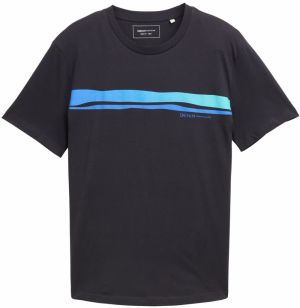 TOM TAILOR DENIM Tričko  modrá / svetlomodrá / čierna