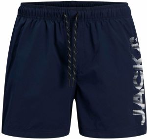 Jack & Jones Plus Plavecké šortky 'JPSTMaui'  tmavomodrá / biela