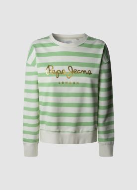 Pepe Jeans Mikina 'Anna'  zlatá / svetlozelená / šedobiela