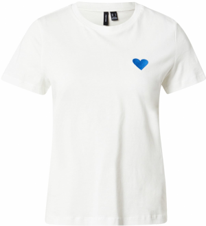 VERO MODA Tričko  azúrová / šedobiela