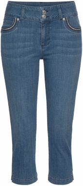 LASCANA Džínsy  modrá denim / strieborná