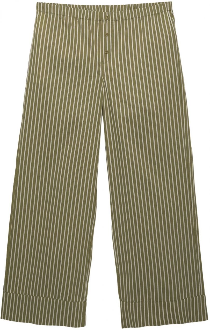 Pull&Bear Nohavice  olivová / šedobiela