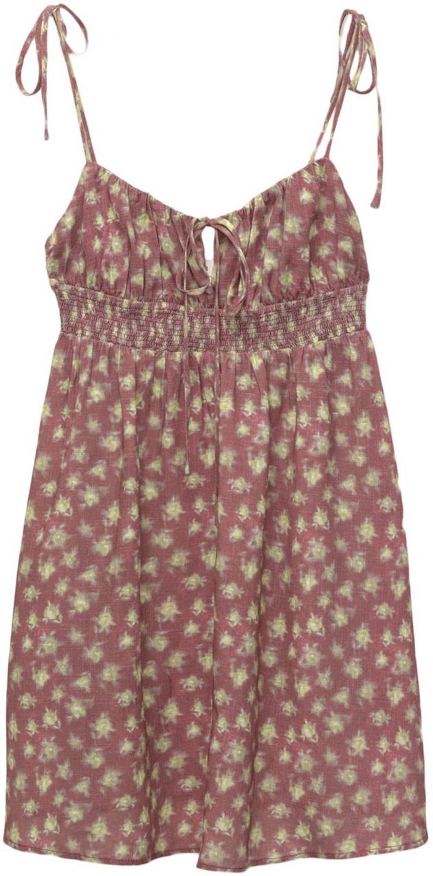 Pull&Bear Letné šaty  olivová / burgundská / biela