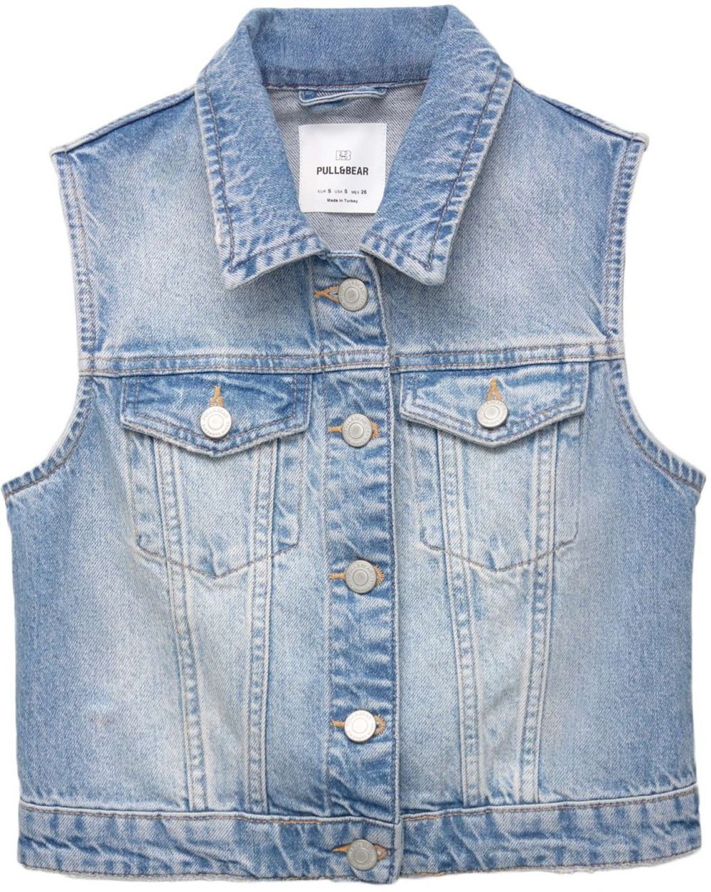 Pull&Bear Vesta  modrá denim