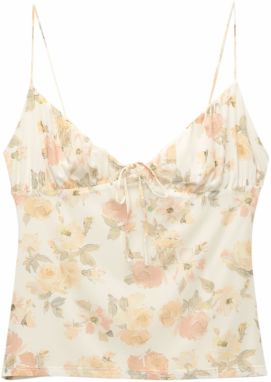 Pull&Bear Top  svetložltá / pastelovo zelená / ružová / biela