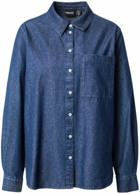 PIECES Blúzka 'PCTENIM'  modrá denim