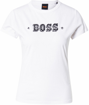 BOSS Tričko 'C_Endora_1'  čierna / strieborná / biela
