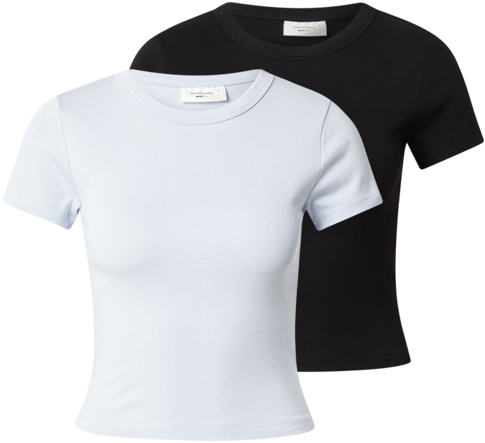 Gina Tricot Tričko  pastelovo modrá / čierna