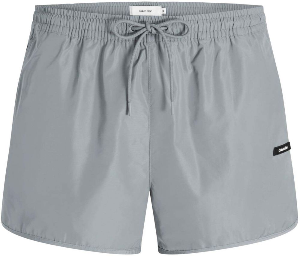Calvin Klein Swimwear Plavecké šortky 'RUNNER'  sivá / čierna