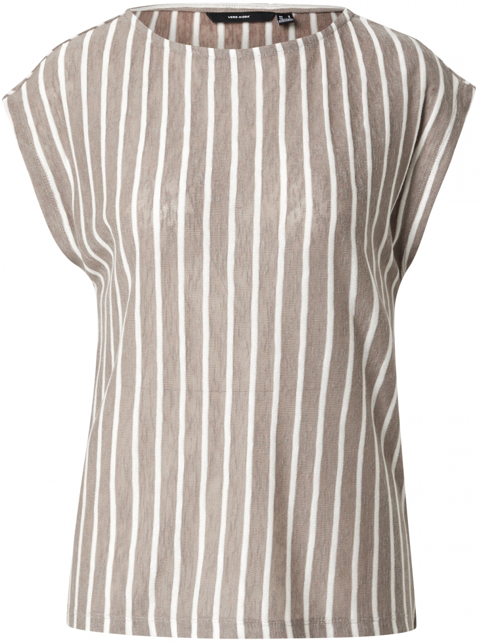VERO MODA Tričko 'VMLANA'  tmavošedá / biela