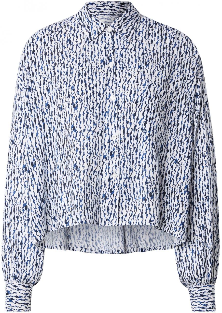 LTB Blúzka 'HALOBE'  modrá / čierna / biela