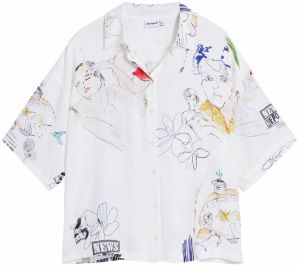 Desigual Blúzka  modrá / žltá / červená / biela