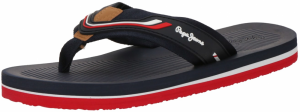 Pepe Jeans Žabky 'WEST CLUB'  námornícka modrá / svetlohnedá / červená / biela