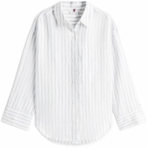 TOMMY HILFIGER Blúzka  dymovo modrá / biela