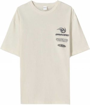 Bershka Tričko  tmavosivá / čierna / šedobiela