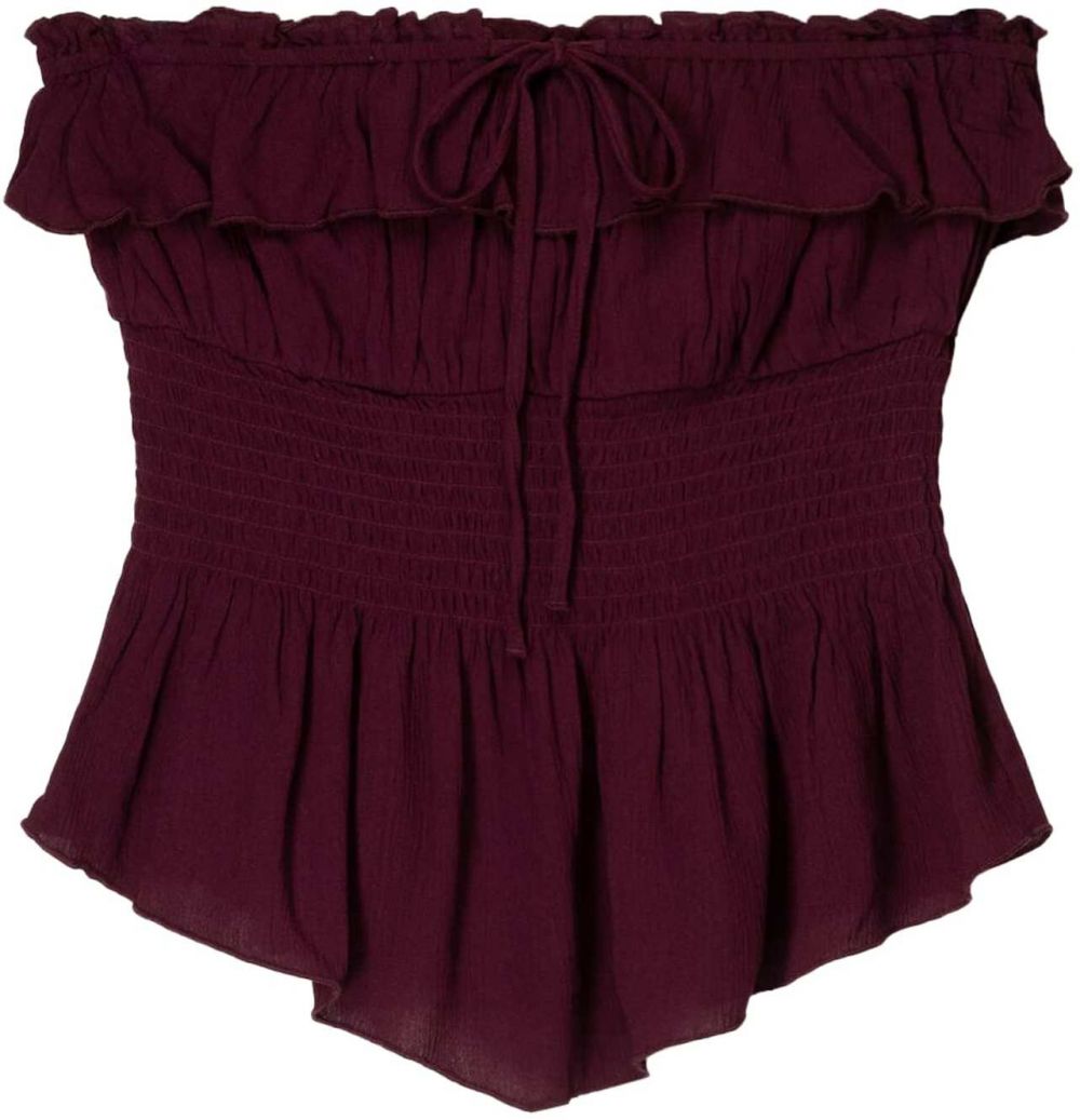 Bershka Top  vínovo červená