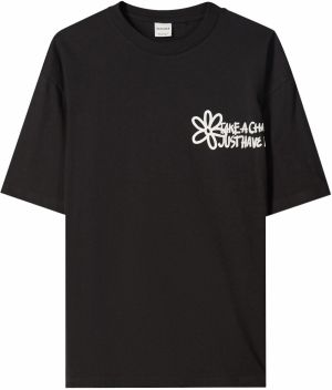 Bershka Tričko  čierna / biela
