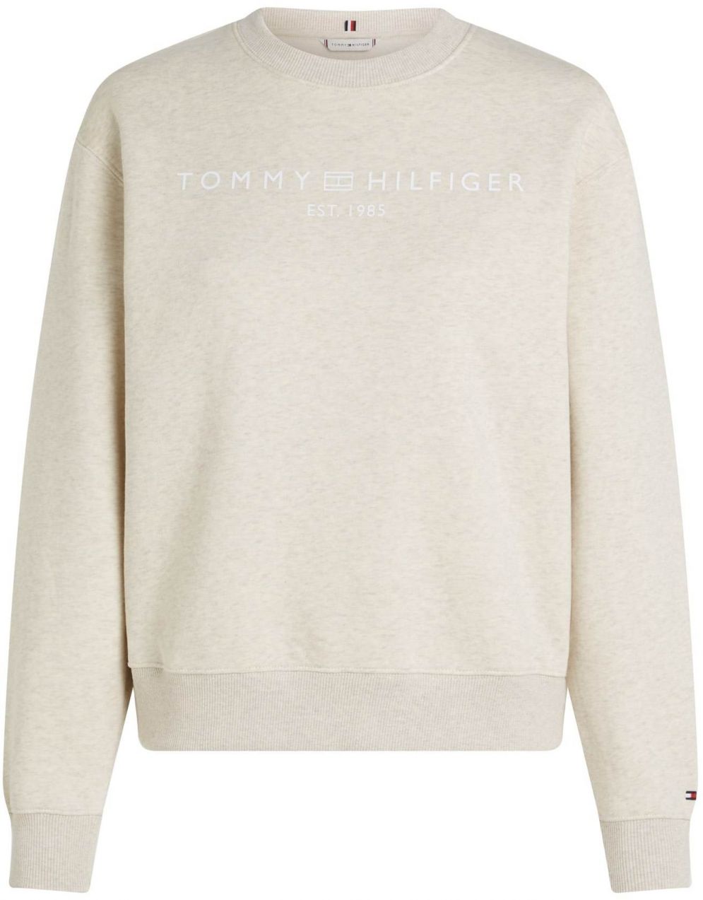 TOMMY HILFIGER Mikina  béžová melírovaná / biela