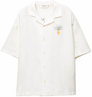 Pull&Bear Košeľa 'SANTA MONICA'  žltá / svetločervená / čierna / biela