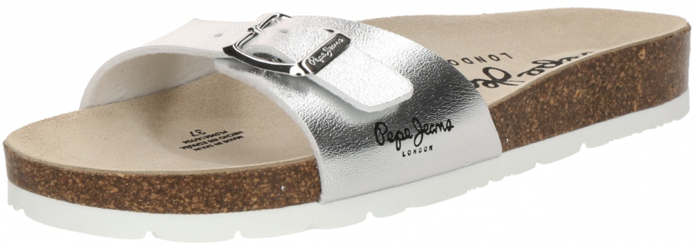 Pepe Jeans Šľapky 'OBAN'  čierna / strieborná