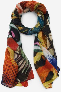 Desigual Šál 'Designed By Mr. Christian Lacroix'  tmavomodrá / olivová / petrolejová / oranžovo červená