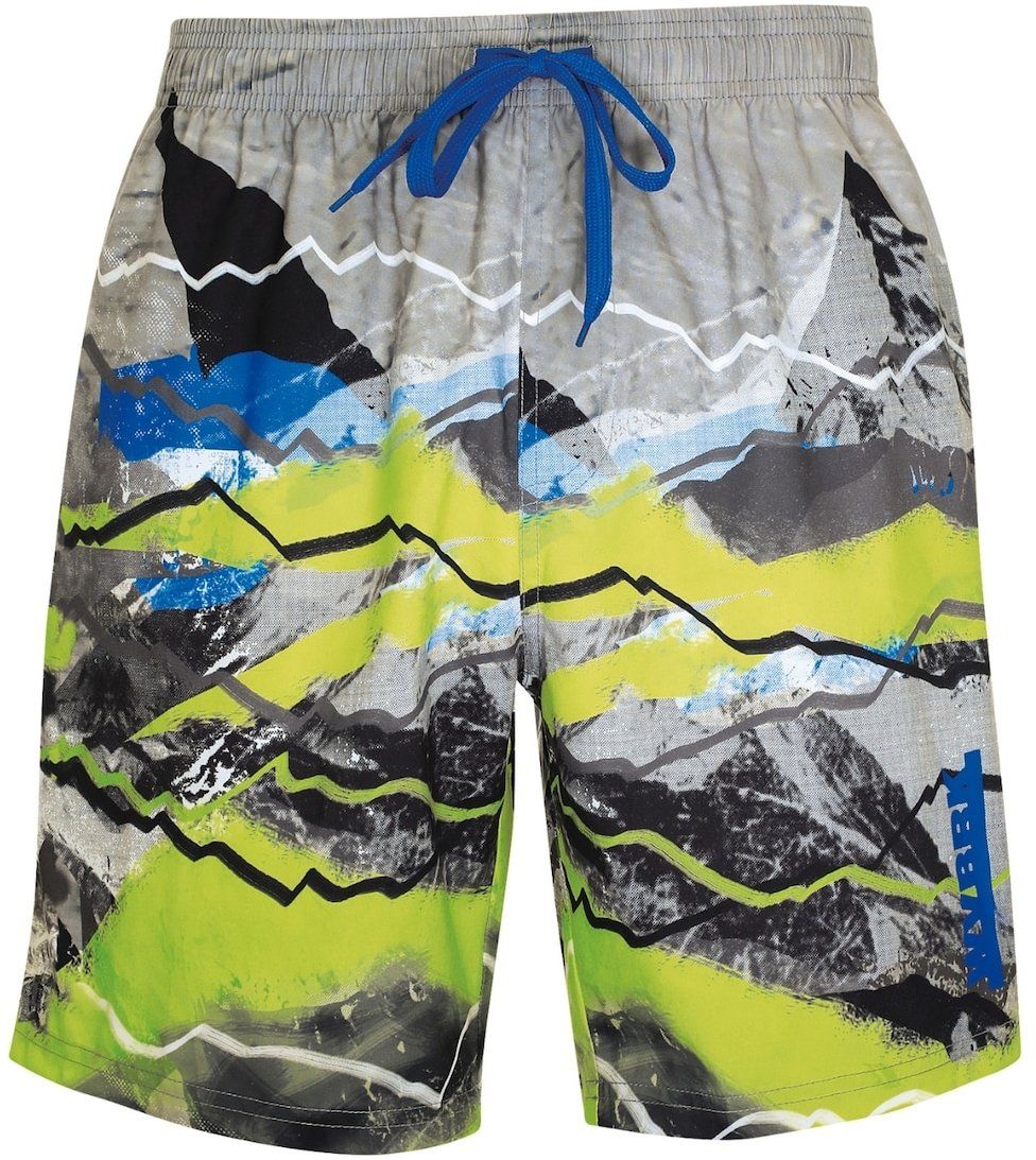 wavebreaker Plavecké šortky  tmavomodrá / limetková / sivá / čierna