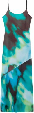 Desigual Večerné šaty 'Tie-Dye'  tyrkysová / tmavohnedá / svetlozelená / biela