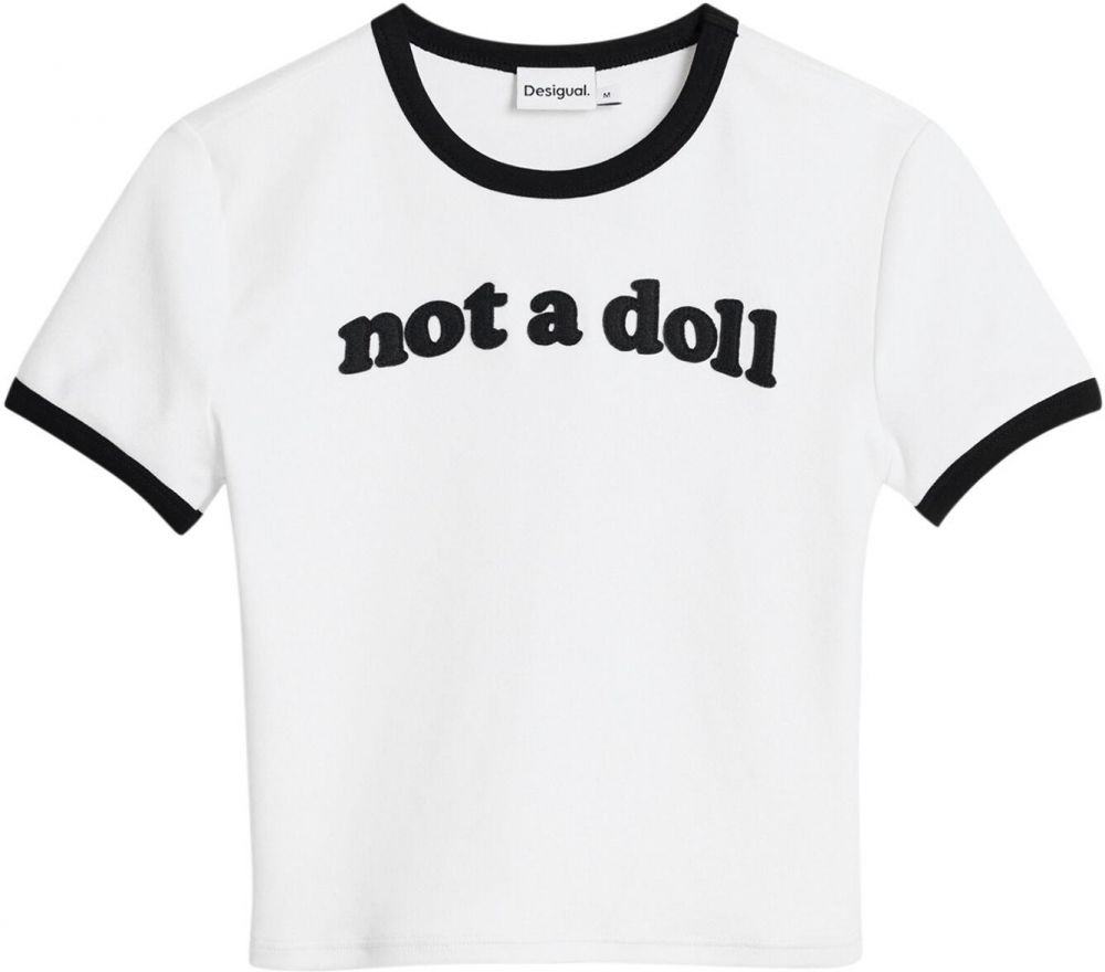 Desigual Tričko 'Not a Doll'  čierna / biela