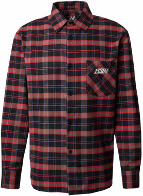 FCBM Košeľa 'Aras'  modrá melírovaná / hnedá / melónová / čierna