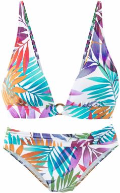 LASCANA Bikiny  azúrová / fialová / oranžová / biela