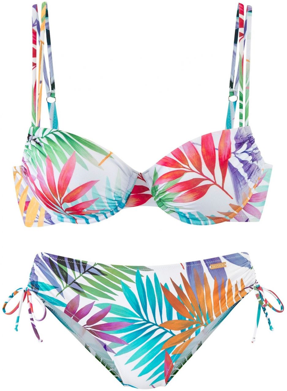 LASCANA Bikiny  tyrkysová / oranžová / červená / biela