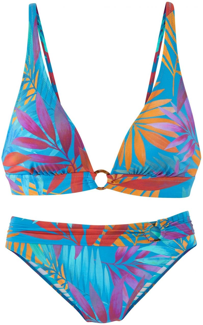 LASCANA Bikiny  modrá / svetlofialová / oranžová / červená