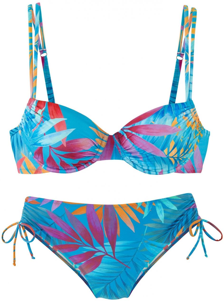 LASCANA Bikiny  modrá / farba lesného ovocia / oranžová / ružová