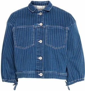 ICHI Prechodná bunda 'IHCILK'  modrá denim / šedobiela