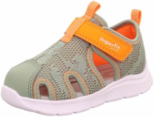 SUPERFIT Otvorená obuv 'WAVE'  kaki / oranžová / biela