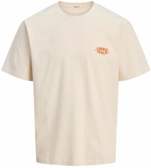 JACK & JONES Tričko  nebielená / tmavooranžová
