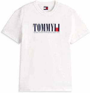 Tommy Jeans Tričko  námornícka modrá / svetločervená / biela