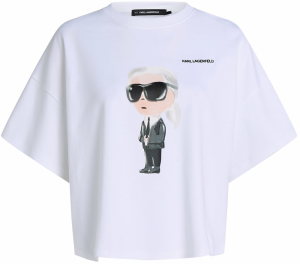 Karl Lagerfeld Tričko 'Ikon'  béžová / sivá / čierna / biela