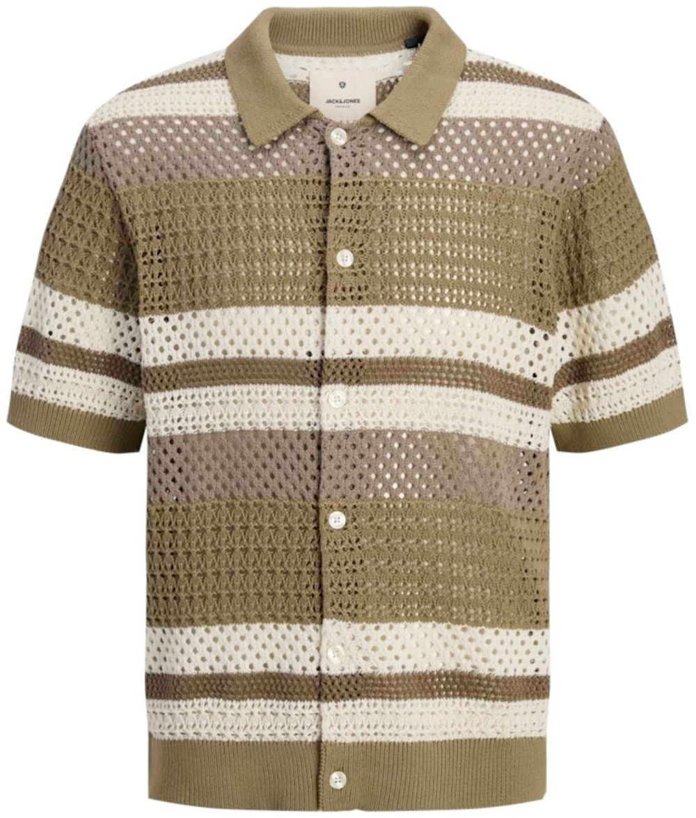 Jack & Jones Premium Kardigán 'JPRBluwilmer'  béžová / hnedá / olivová